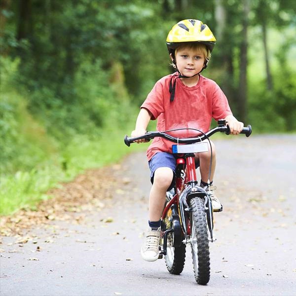 helmet on a bicycle